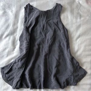 Madewell Grey Brown Crepe Tie Blouse - XS